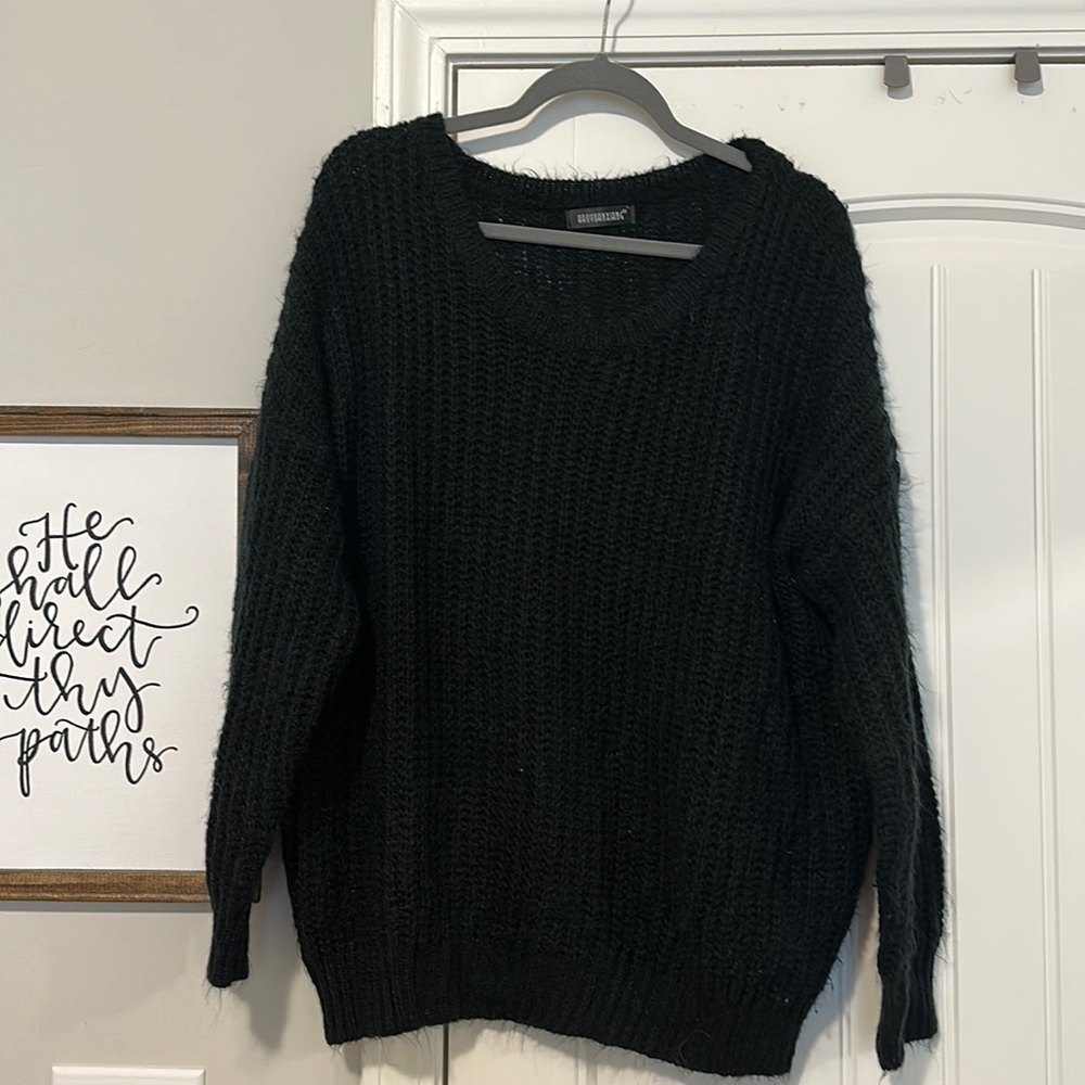 Oversized black sweater – a little bit see-through